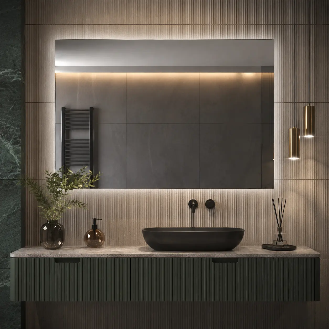 Rectangular Mirror with Back LED Lighting