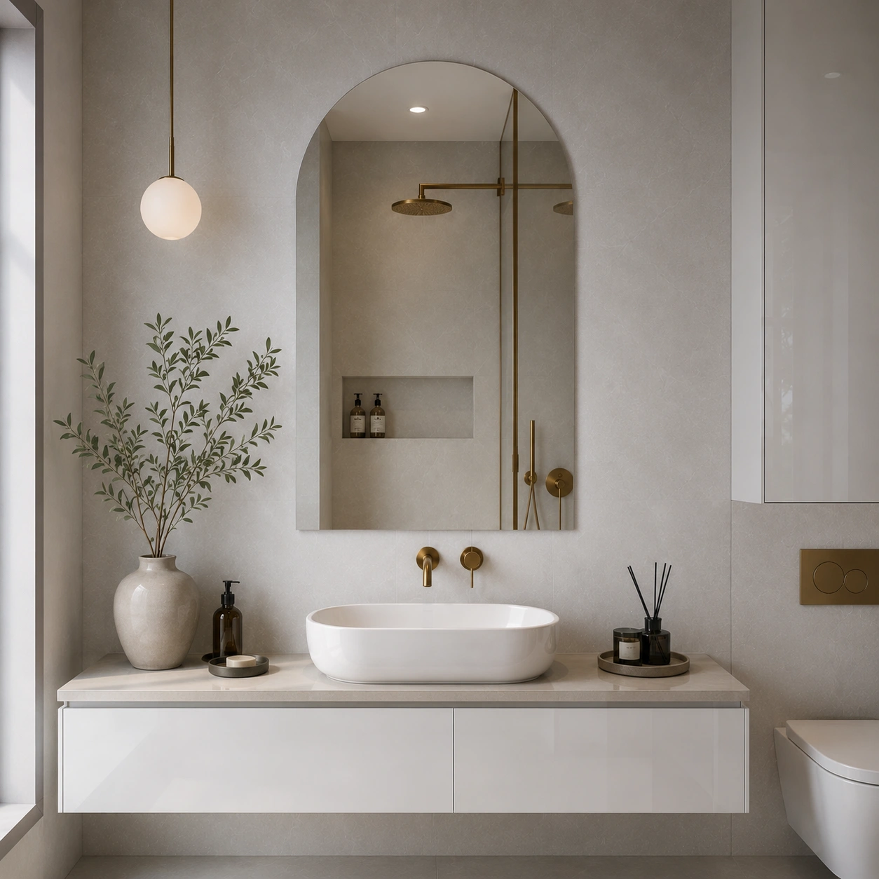Arched Mirror without LED Lighting